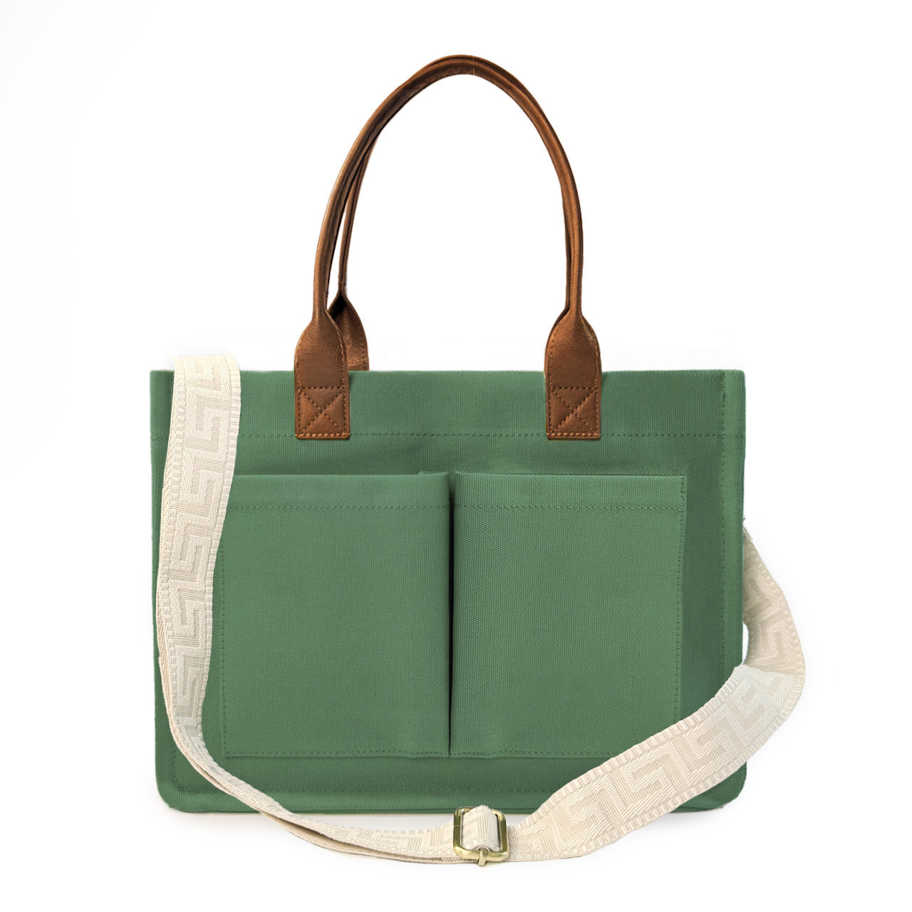 Shape-Retent Canvas Daily Tote Bag With Dual Carrying Strap Options