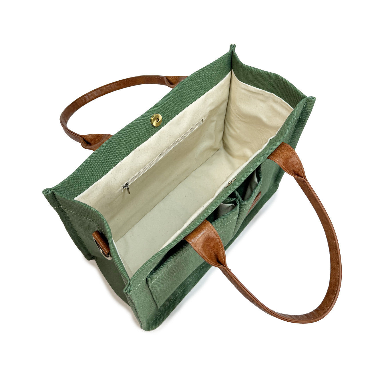 Shape-Retent Canvas Daily Tote Bag With Dual Carrying Strap Options