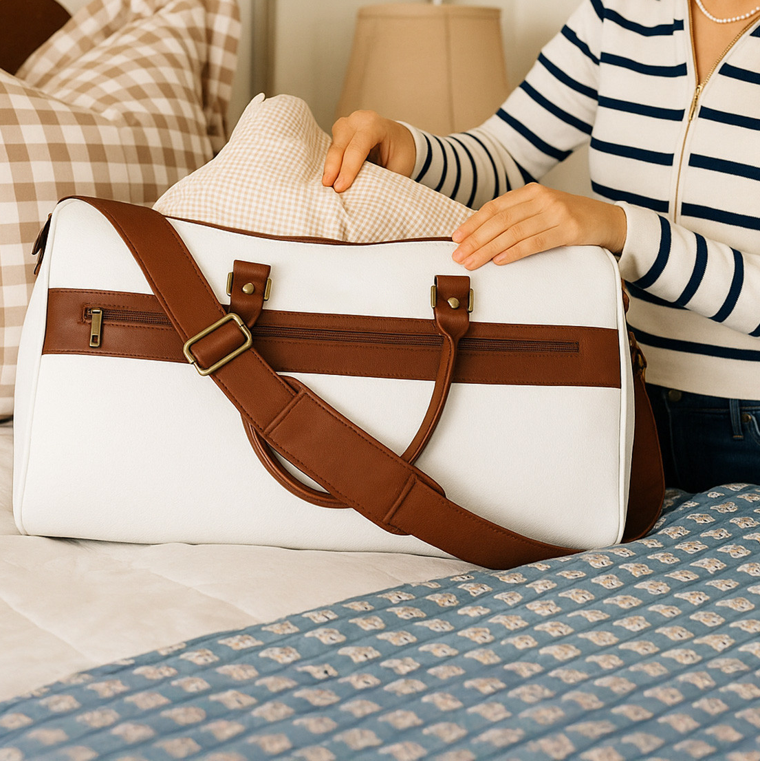 2-in-1 Convertible Garment Travel Duffle Bag With Wrinkle-Proof Suit Storage Space