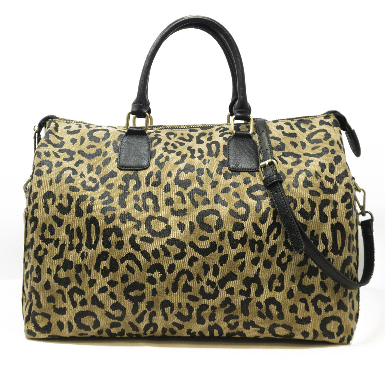 Tapered Expandable Canvas Weekender Travel Duffle Bag With Magnetic Side Pockets