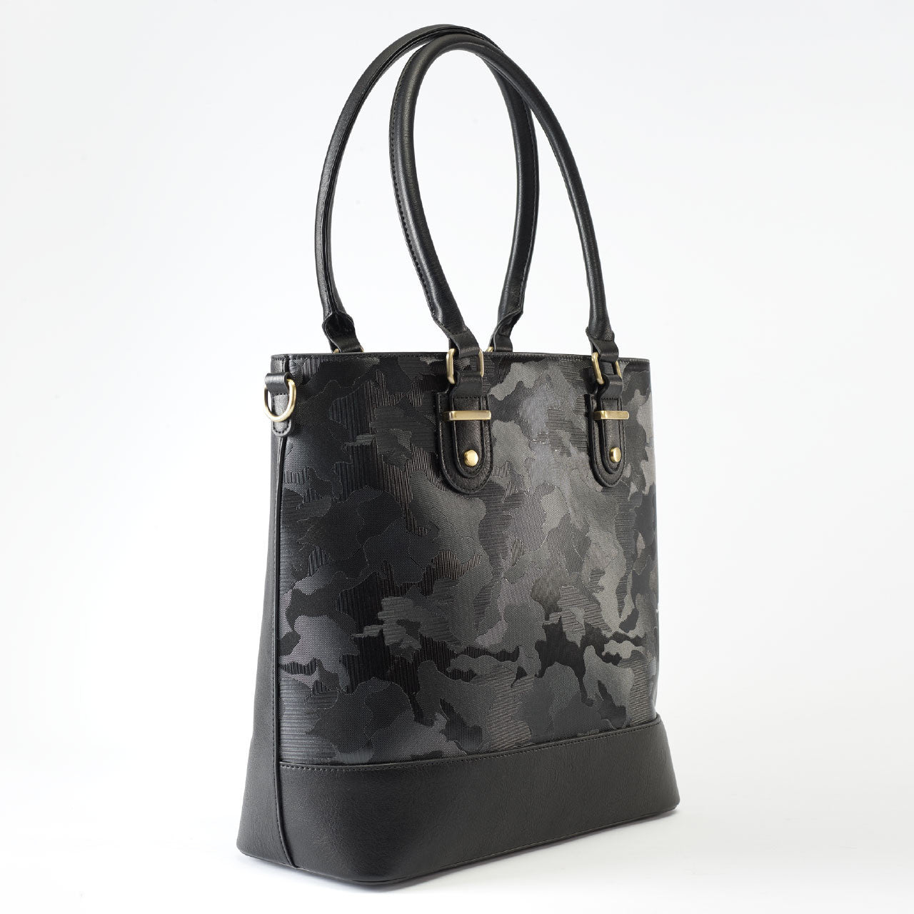 Structured Camo Pattern Tote Bag With Matching Detachable Auxiliary Storage Pouch
