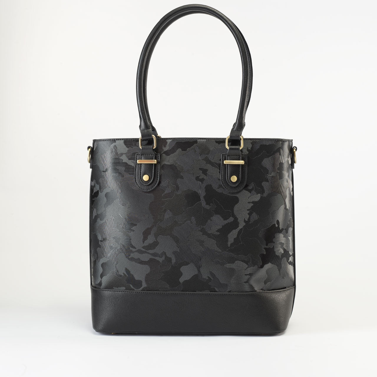 Structured Camo Pattern Tote Bag With Matching Detachable Auxiliary Storage Pouch