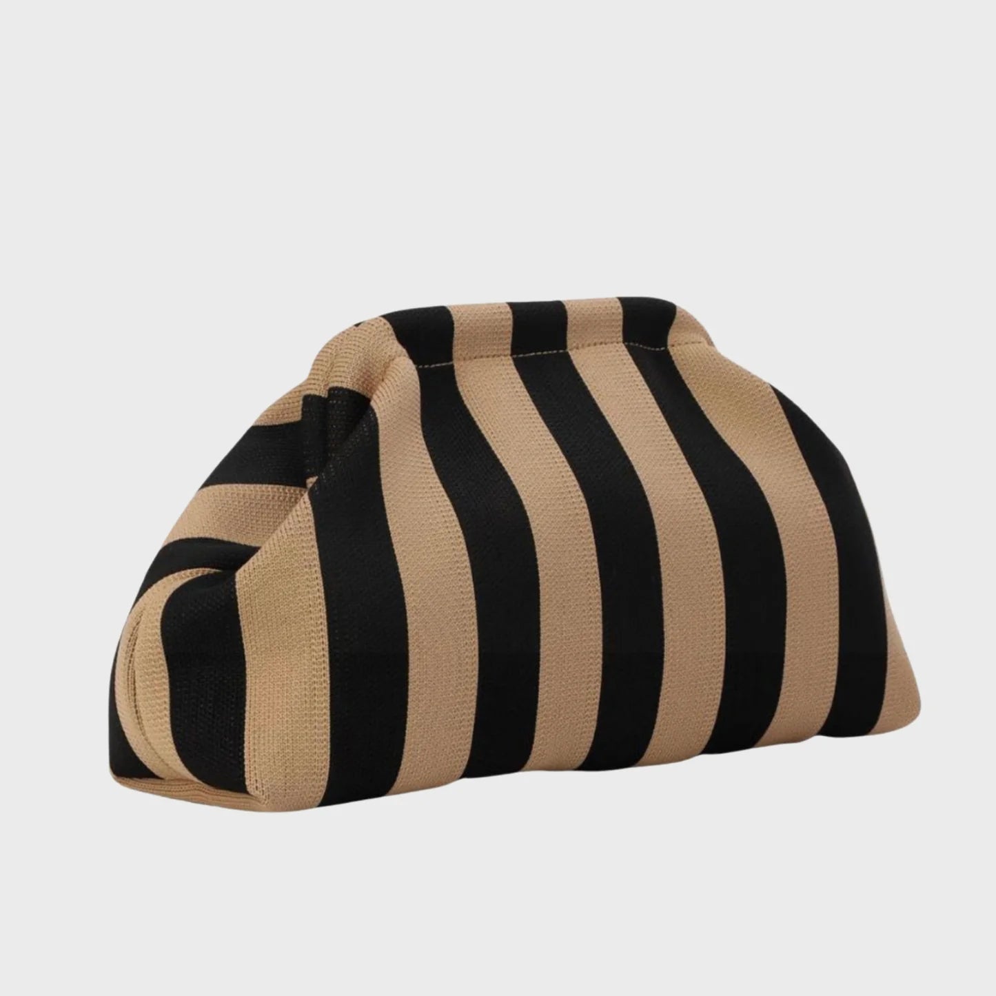 Striped Textured Clutch Purse For Cosmetic Daily Item Storage