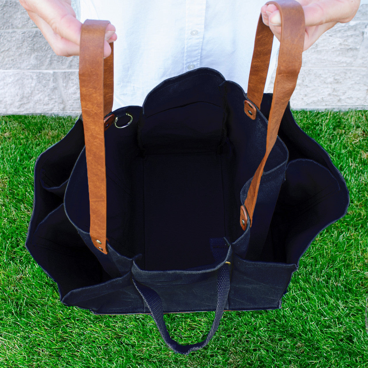 Multi-Pocket Foldable Eco-Friendly Canvas Market Tote Bag