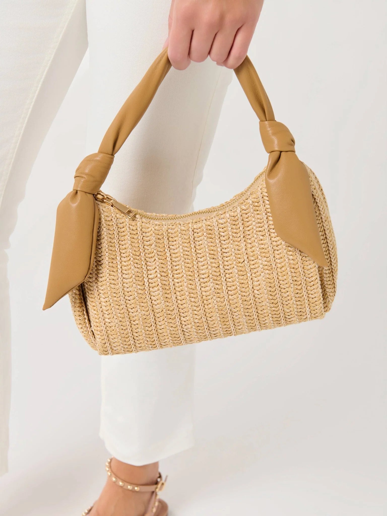 Knotted Strap Woven Hobo Single Handle Casual Shoulder Purse