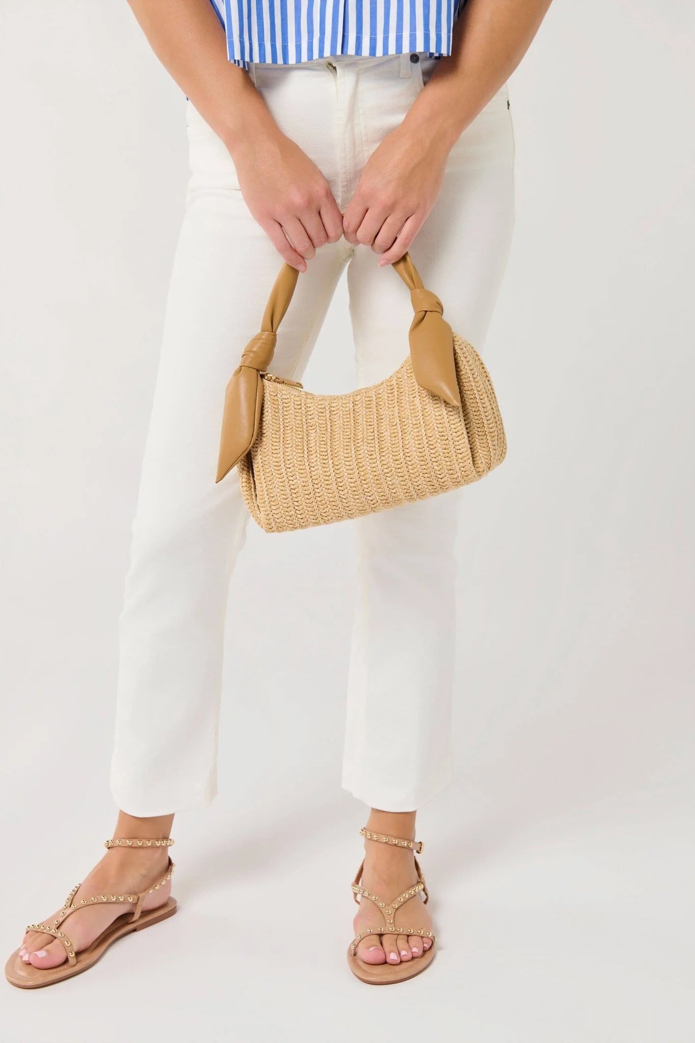 Knotted Strap Woven Hobo Single Handle Casual Shoulder Purse